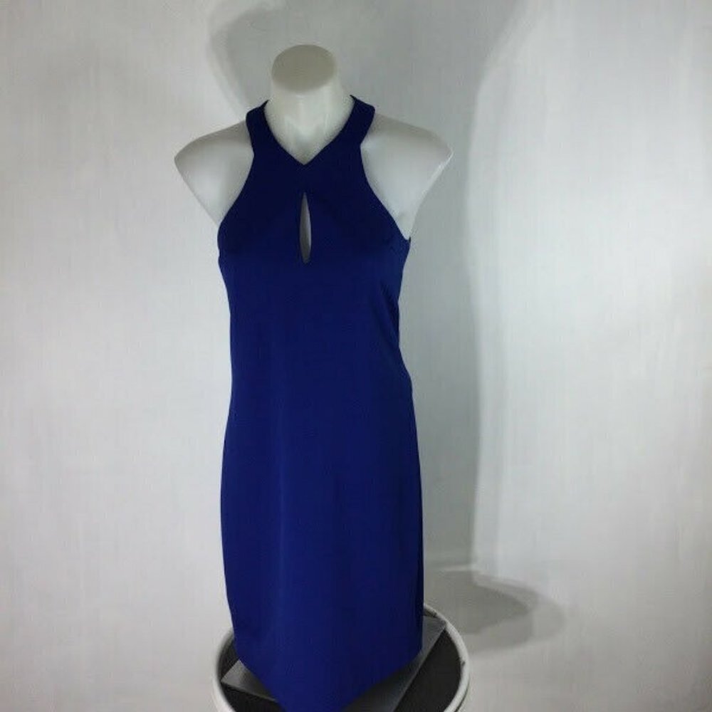 Trina by Trina Turk Royal Blue Halter Sheath Dress - Picture 11 of 12